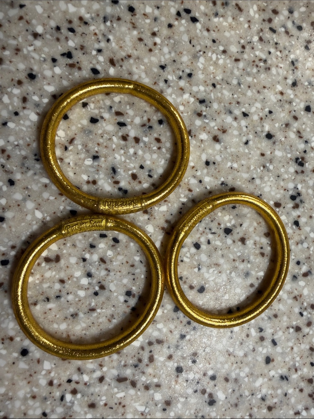 Gold set of 3 Budhagirl kids bracelets with travel bags - Picture 3 of 3